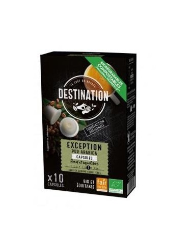 Capsulas Biodegradables Pur Arabica Exception Bio, 10X5,5 G de Destination