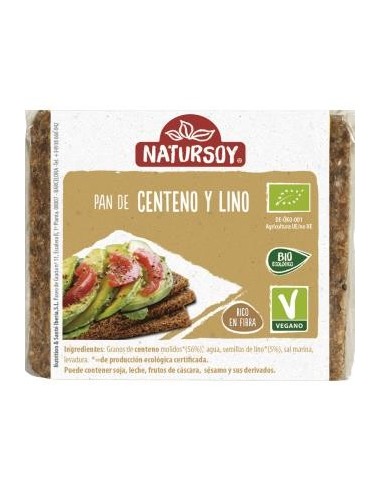 Pan De Centeno Y Lino 300 Gramos Natursoy