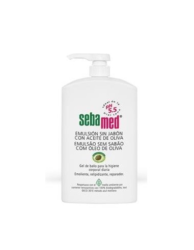 Emulsion Sin Jabon  Aceite Oliva Gel De Baño 1L. Sebamed