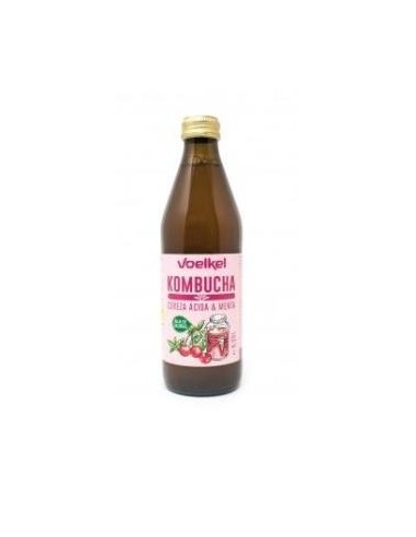 Kombucha Cereza Y Menta 330 Mililitros Bio Voelkel