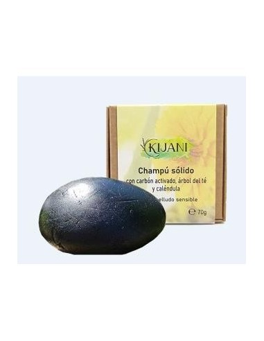 Champu Solido Cabello Sensible Carbon Activado 70G Kijani