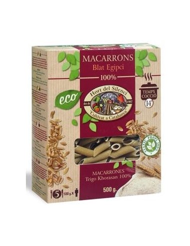 Macarrones De Trigo Egipcio Semi Integral 500Gr. de Hort Del Silenci