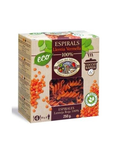 Espirales De Lenteja Roja Coccion Rapida 250Gr Eco de Hort Del Silenci