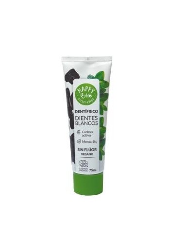 Dentifrico Dientes Blancos Carbon Activo-Menta 75M Happy Bio