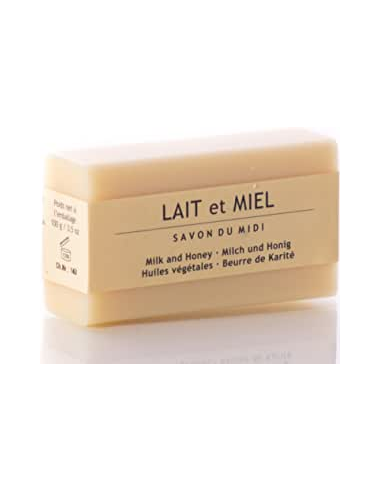 Jabon En Pastilla De Leche Y Miel 100Gr. Bio de Savon Du Midi