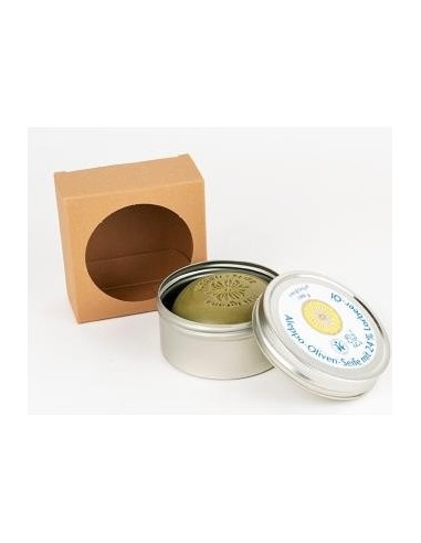 Jabon En Pastilla Alepo 24%+Laurel+Caja Metalica Savon Du Midi