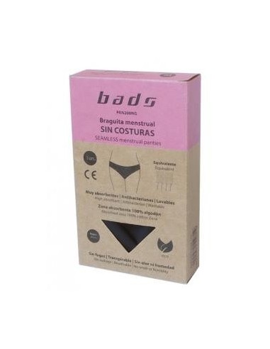 Braguita Menstrual Negra Sin Costura Talla 2Xl. Bads