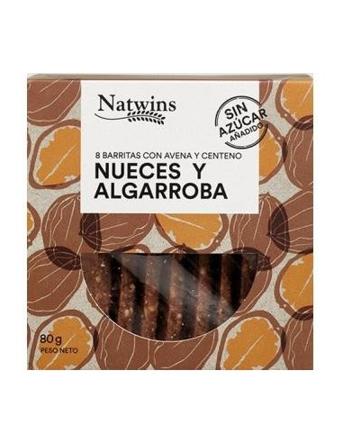 Barritas De  Nueces Y Algarroba 80 Gramos Natwins