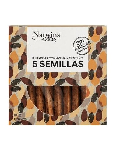 Barritas De 5 Semillas 80 Gramos Natwins