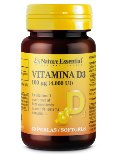 Vitamina D3 100 mcg. (4000 U.I) 60 perlas