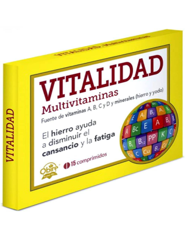 Vitalidad 15 comprimidos (Línea viaje) de Obire