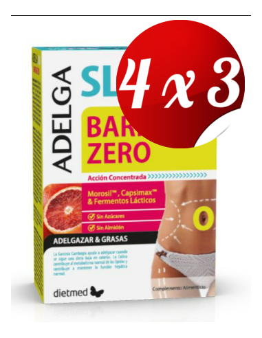 Pack 4x3 uds Adelgaslim Barriga Zero 30 Capsulas De Dietmed