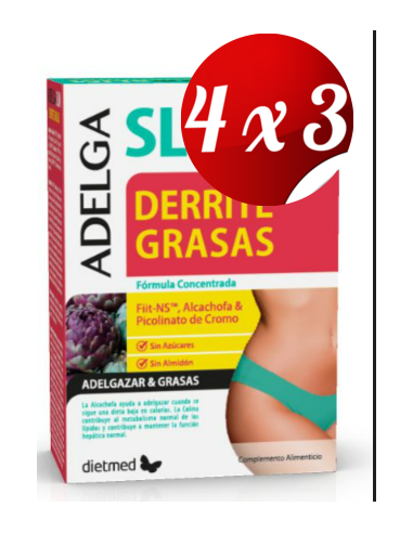 Pack 4x3 uds Adelgaslim Derrite Grasas  30 Capsulas De Dietmed