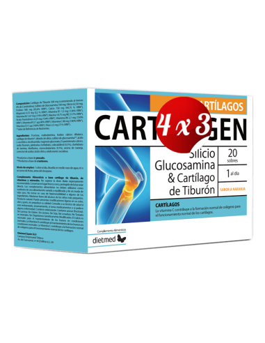 Pack 4x3 uds Cartilogen Cartílagos  20 X 12,1G Sobres De Dietmed