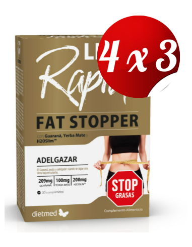 Pack 4x3 uds Liporapid Fat Stopper  30 Comprimidos De Dietmed