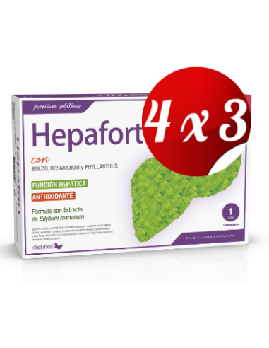 Pack 4x3 uds Hepafort  20 Ampollas De Dietmed