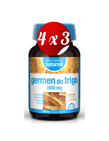 Pack 4x3 uds Germen De Trigo 1000 Mg 90 Perlas  De Dietmed