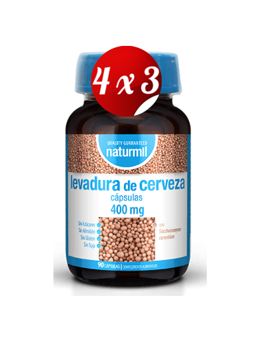 Pack 4x3 uds Levadura De Cerveza 400 Mg  90 Capsulas De Dietmed