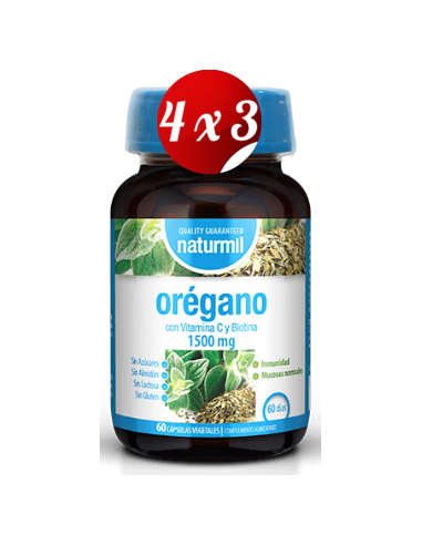 Pack 4x3 uds Oregano Complex 1500 Mg  60 Comprimidos De Dietmed