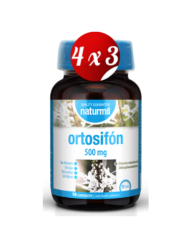 Pack 4x3 uds Orthosiphon 500 Mg   Nuevo 90 Comprimidos De Dietmed