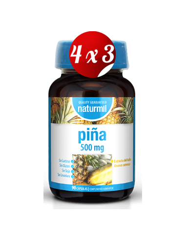 Pack 4x3 uds Piña 500 Mg  90 Capsulas De Dietmed