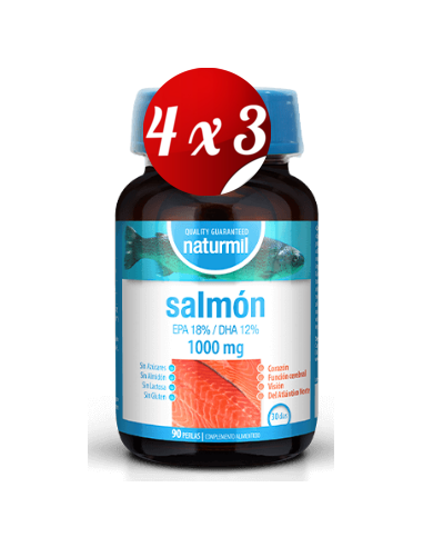 Pack 4x3 uds Salmón 1000 Mg Perlas 90 Capsulas De Dietmed