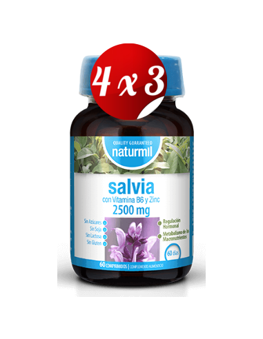 Pack 4x3 uds Salvia 2500 Mg 60 Comprimidos De Dietmed