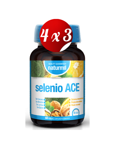 Pack 4x3 uds Selénio Ace Perlas 60 Capsulas De Dietmed