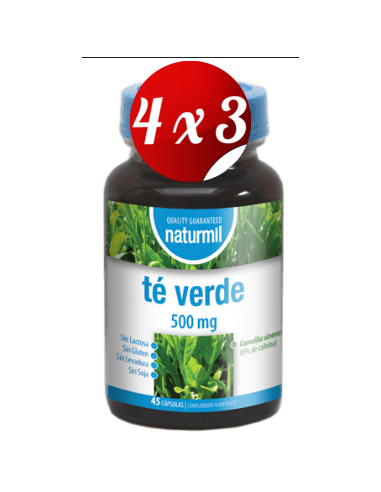 Pack 4x3 uds Té Verde 500 Mg  90 Capsulas De Dietmed