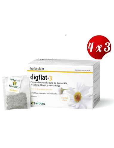 Pack 4x3 Digflat-3 20 Filtros de Herbora