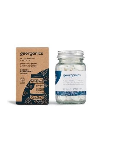 Enjuage Bucal Menta 180Pastillas. Georganics