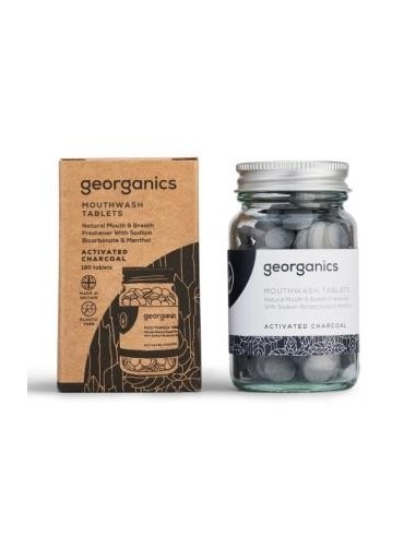 Enjuage Bucal Carbon Activado 180Pastillas. Georganics