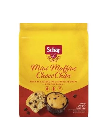 Mini Muffins Choco Chips Madalenas 5Udsx45 Gramos Sg** Schar