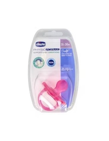 Chupete Physio Soft Silicona Anat Rosa 12M+ 1Un Chicco