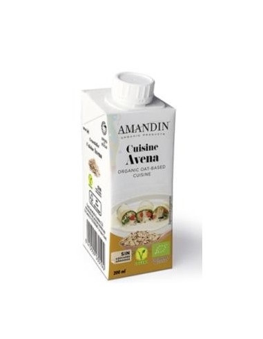 Cuisine Crema De Avena 200 Ml 24Uds. Bio Amandin