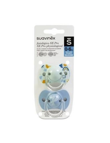 Chupete Fisiologico Todo Silicona Sx Pro 0-6M 2 Un Suavinex