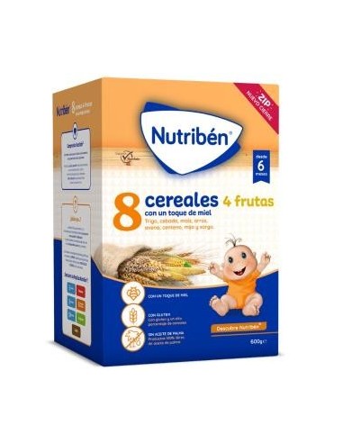 Nutriben 8 Cereales Miel 4 Frutas 600 Gramos Nutriben