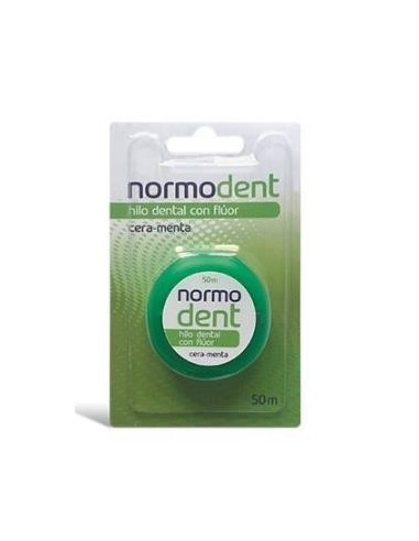 Hilo Dental Normodent Cera Y Fluor Menta 50 Ml Normon