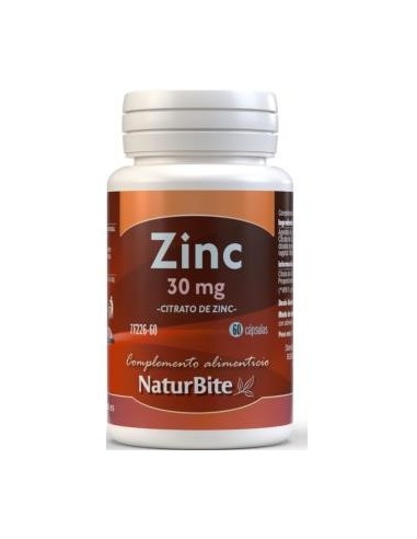 Zinc Citrato 30Mg 60 Cápsulas  Naturbite