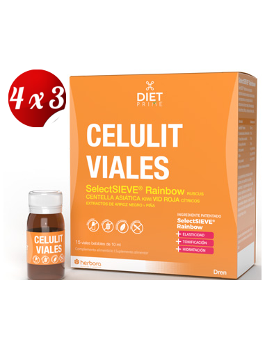 Pack 4x3 Celulit Viales 15 Viales de Herbora