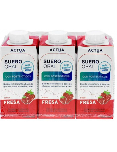 Suero Oral Sabor Fresa 3X200 Mililitros Atika