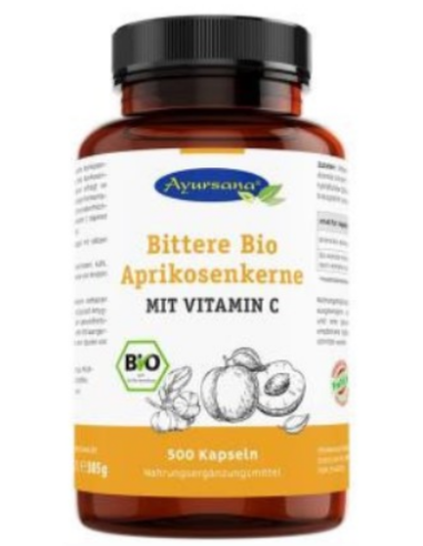 Bittere Bio Aprikosenkerner Sem Albaricoque 160Cap Ayursana