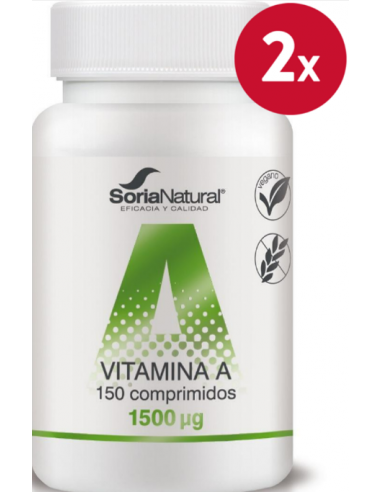 Pack 2 uds Vitamina A liberación sostenida 150 comprimidos de Soria Natural