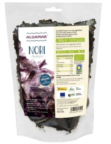 Alga Nori Bolsa 50Gr Pequeña Bio 50 G Algamar