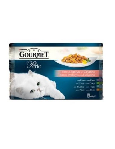 Gourmet Perle Laminas Gelatina  Variado 4X85Gr. de Purina Vet