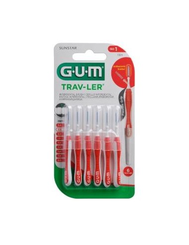 Cepillo Interdental Trav-Ler 1314 0,8Mm 6Un Rojo de Gum