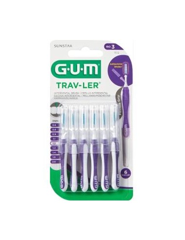 Cepillo Interdental Trav-Ler 1512 1,2Mm 6Un Lila de Gum