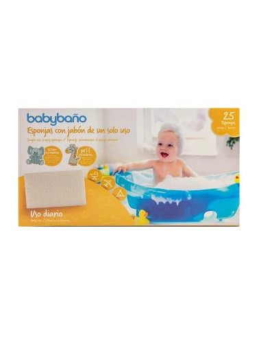 Babybaño Esponja C/ Jabon Un Solo Uso 25Un de Babybaño