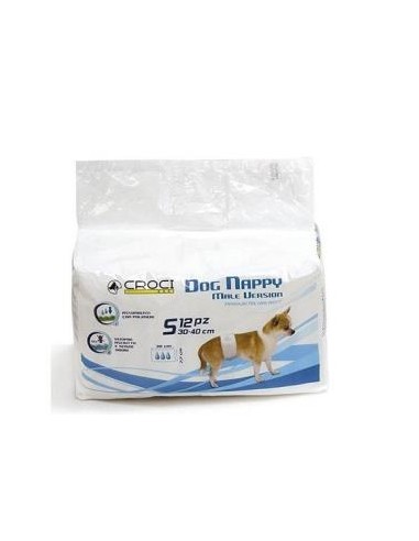 Dog Nappy Pañal Para Perro Macho S 30-40Cm 12Uds de Nayeco Vet