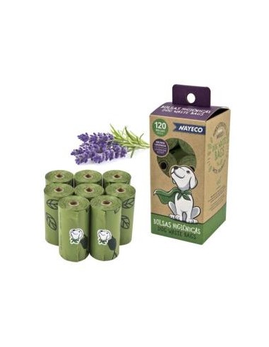 Caja De 8 Rollos De Bolsas Higienica Aroma Lavanda de Nayeco Vet